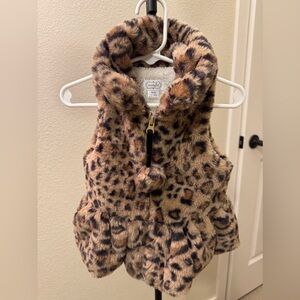 Mud Pie Leopard Print Faux Fur Toddler Vest